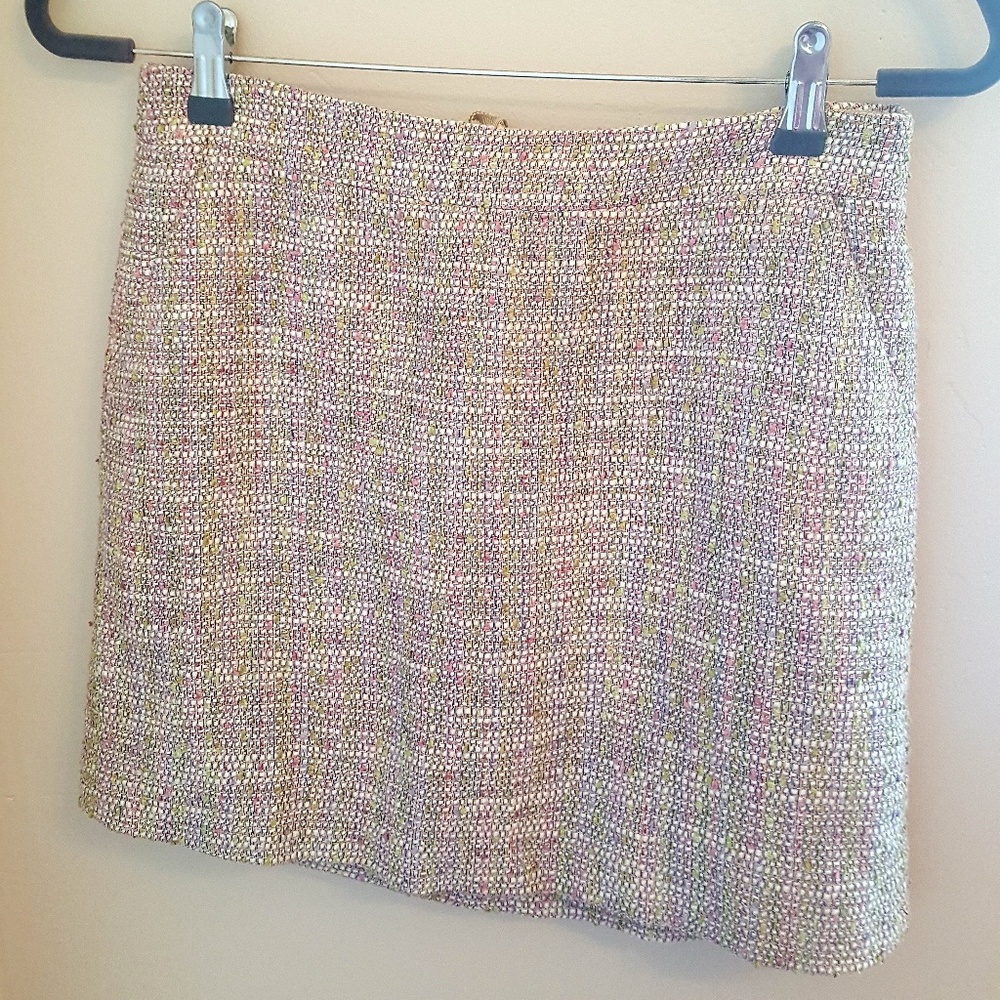 J. Crew pink tweed mini skirt